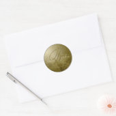 Rond Monogramme de fleurs dorées mariages - Sticker 3 (Enveloppe)