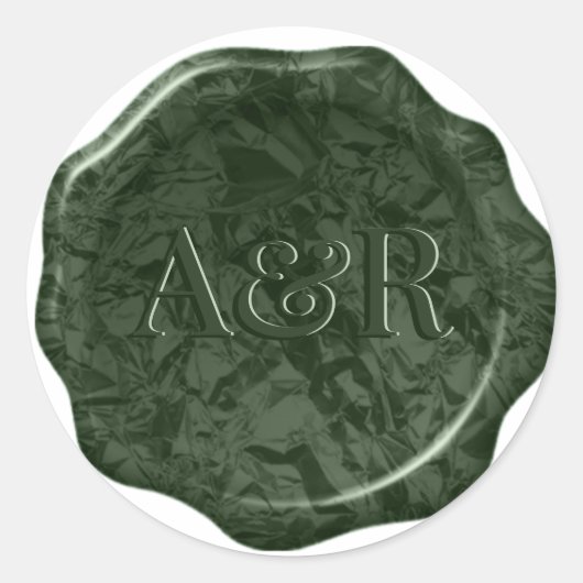 Rond monogramme de l'autocollant Sage Green Wax Sticker (Devant)