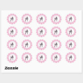 Rond Monogramme Français Poodle Favoriser Sticker (Feuille)