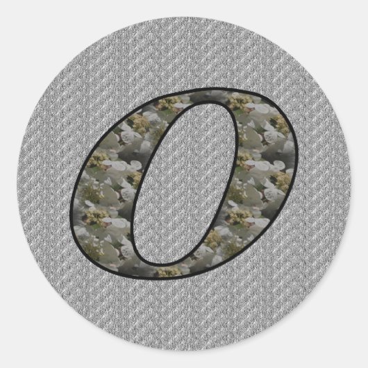 Rond Monogramme Initial O Hydrangea Sticker Floral (Devant)