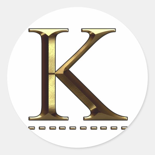 Rond Monogramme lettre d'or K Votre Sticker (Devant)