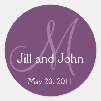 Rond Monogramme Mariage Enregistrer la date Sticker vio