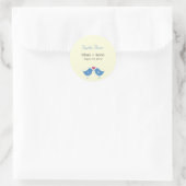 Rond Monogramme Oiseaux Mariage Faveur Sticker (Sac)