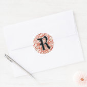 Rond Monogramme "R" en rouge - Sticker (Enveloppe)