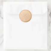 Rond Monogramme Sticker initial de cire de blé ivoire (Sac)