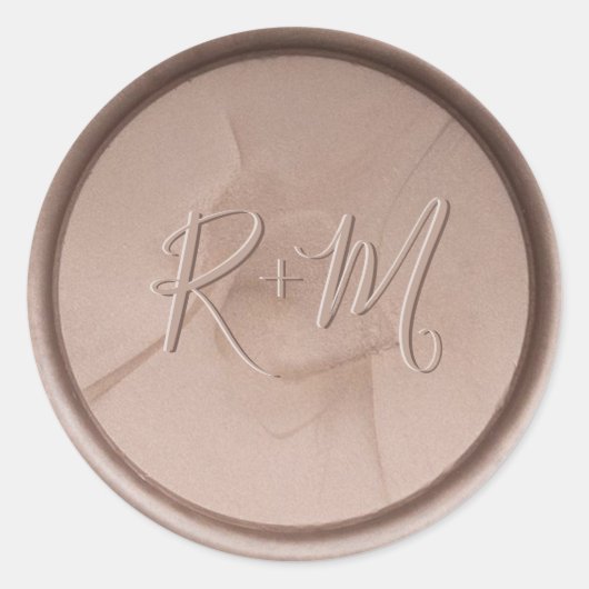 Rond Monogramme Sticker initial de cire de brume (Devant)