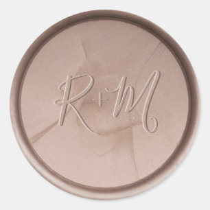 Rond Monogramme Sticker initial de cire de brume
