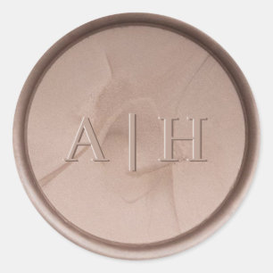 Rond Monogramme Sticker initial de cire de brume