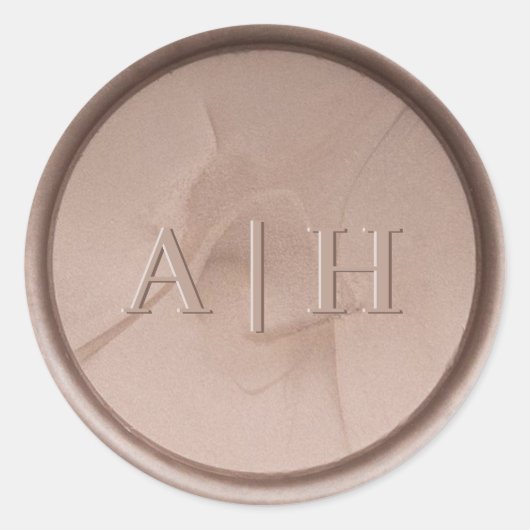 Rond Monogramme Sticker initial de cire de brume (Devant)
