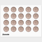 Rond Monogramme Sticker initial de cire de brume (Feuille)