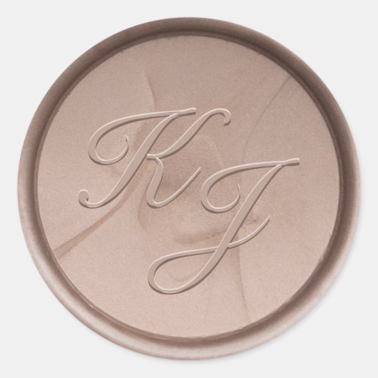 Rond Monogramme Sticker initial de cire de brume (Devant)