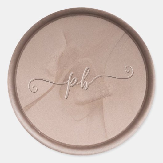 Rond Monogramme Sticker initial de cire de brume (Devant)