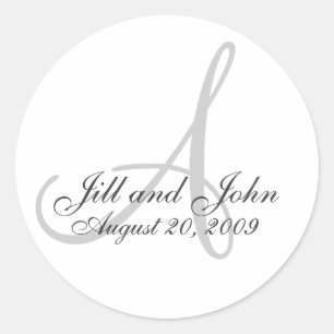 Rond Monogramme Un Sticker Mariage White Bride Groom