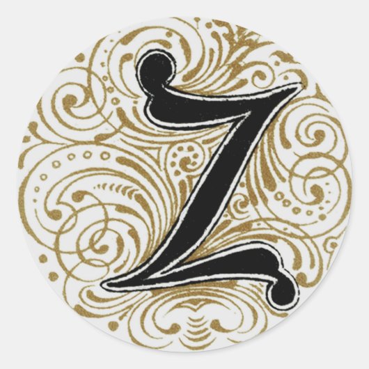 Rond Monogramme 'Z' en or - Sticker (Devant)