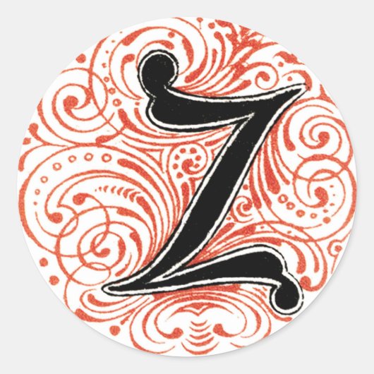 Rond Monogramme 'Z' en rouge - Sticker (Devant)