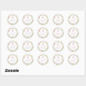Rond Monogrammed Bows and Wildflowers Sticker (Feuille)