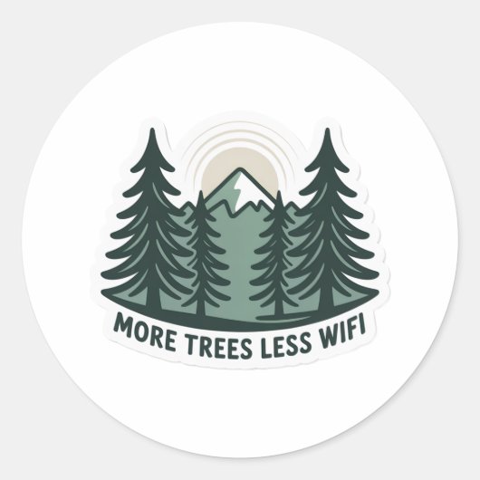 Rond More Trees Less WiFi Eco Sticker (Devant)