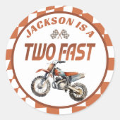 Rond Moteur Dirt Bike Deux rapide 2e Sticker Anniversai (Devant)