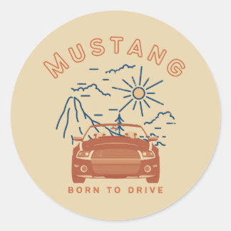Rond Mustang est né pour conduire Sticker
