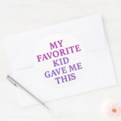 Rond MY FAVORITE KID GAVE ME THIS – Sticker (Enveloppe)