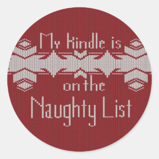 Rond My Kindle Is on the Naughty List Sticker