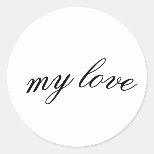 Rond My Love Script Sticker - Elegant Calligraphy Desig (Devant)