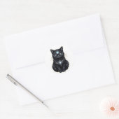 Rond Mystic Galaxy Cat Sticker (Enveloppe)