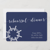 Rond Nautique Mariage Bleu de la Marine Invitation (Dos)