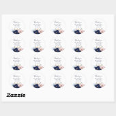 Rond Nautique moderne | Sticker Favor Mariage Floral (Feuille)