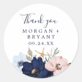 Rond Nautique moderne | Sticker Favor Mariage Floral (Devant)