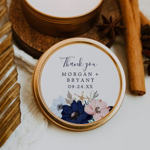 Rond Nautique moderne Sticker Favor Mariage Floral