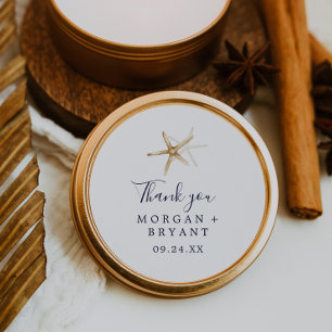 Rond Nautique moderne   Sticker Favor Mariage Starfish