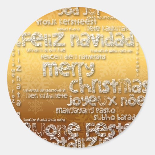 Rond Navidad Salutation internationale R Sticker (Devant)