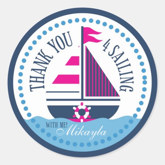 Rond Navires Ahoy ! Sticker pour fille A (Devant)