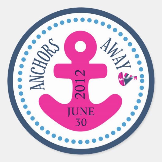 Rond Navires Ahoy ! Sticker pour fille D (Devant)
