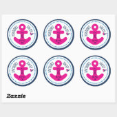 Rond Navires Ahoy ! Sticker pour fille D (Feuille)