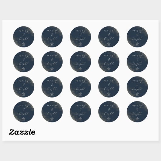 Rond Navy Blue Gold Dust Holiday Seal Sticker (Feuille)