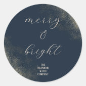 Rond Navy Blue Gold Dust Holiday Seal Sticker (Devant)
