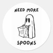 Rond 'Need More Spoons' Funny Chronic Illness Sticker (Devant)