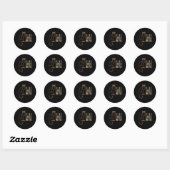 Rond Neuf Vit Sticker Chat Noir (Feuille)