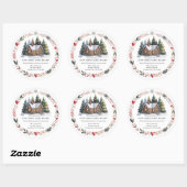 Rond New Home Return Address Christmas Holiday Sticker (Feuille)