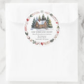 Rond New Home Return Address Christmas Holiday Sticker (Sac)