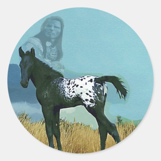 Rond Nez Perce Pony Decal ou Sticker (Devant)