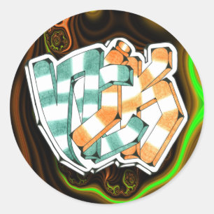 Rond Nick ~ Sticker d'art Garffiti 1,5 po