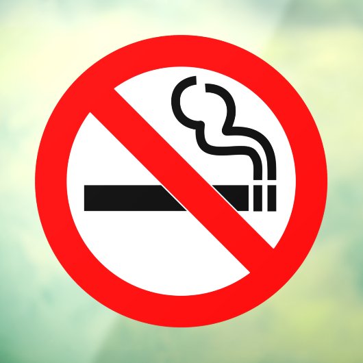 Rond niet roken thuis of op het werk raamsticker (Vel 3)