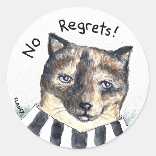 Rond No Regrets sticker (Devant)