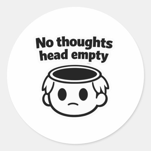 Rond No thoughts head empty meme aesthetic sticker (Devant)