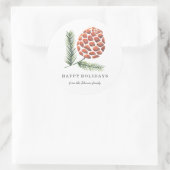 Rond Noël | Arbre à cône de pin | Sticker (Sac)