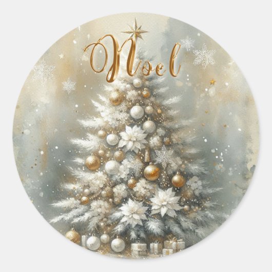 Rond Noel Classic Round Sticker (Devant)