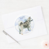 Rond Noel de malamute en Alaska - Sticker (Enveloppe)